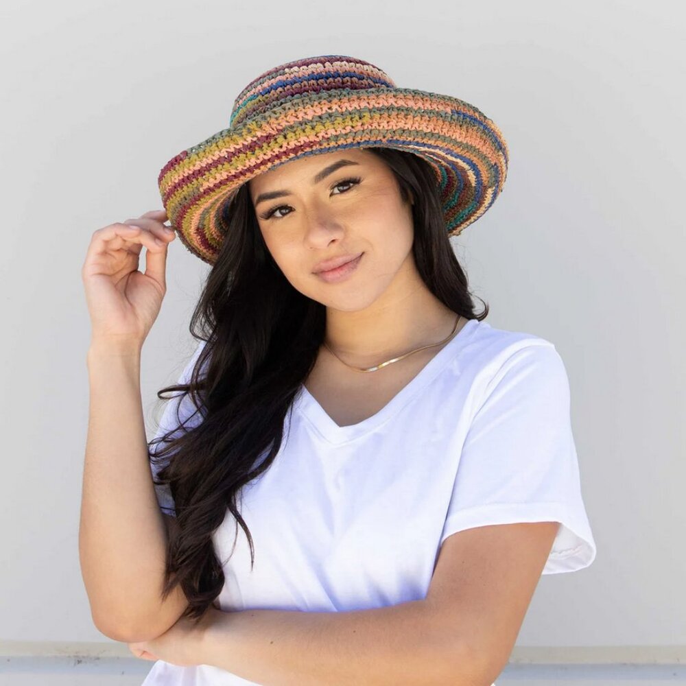 🍂 San Diego Hat Co. Multicolor Raffia Straw Hat - Picture 4 of 9